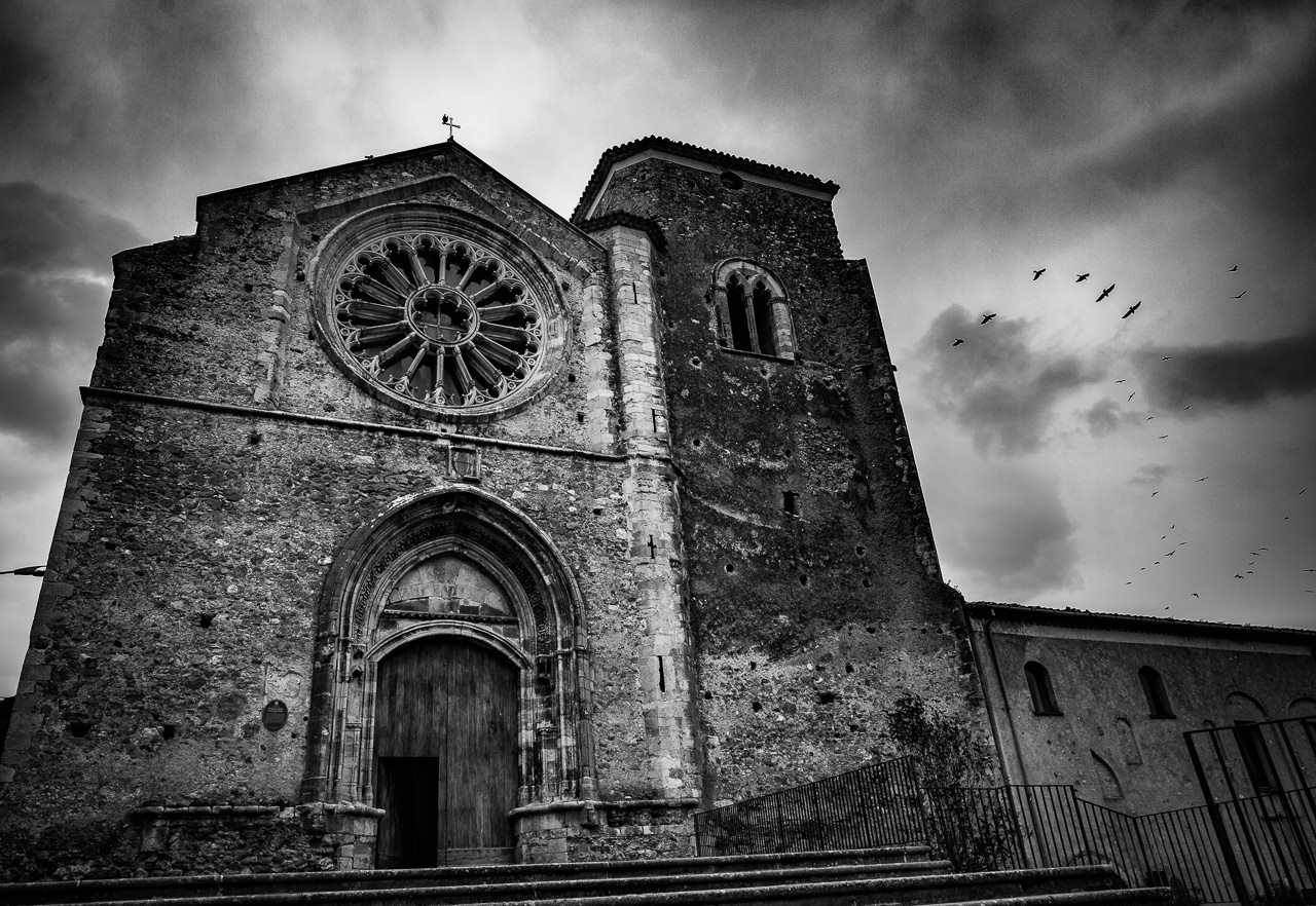 beautiful monochrome photography of old church