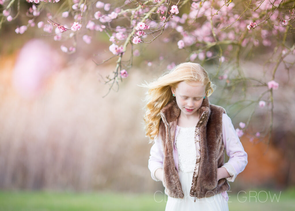 portrait girl cherry blossoms