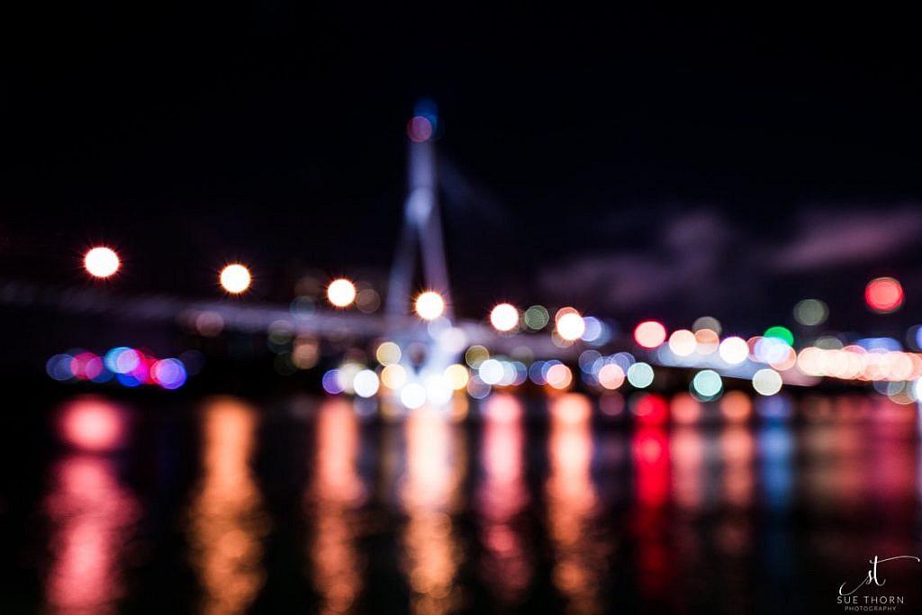 city lights with bokeh