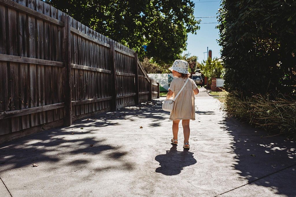 little girl walking