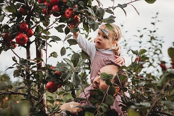 portraits in an apple orchard