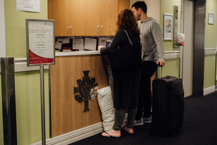 couple registering in the hospital