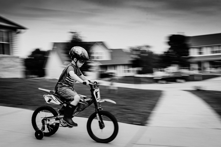 boy riding a bike
