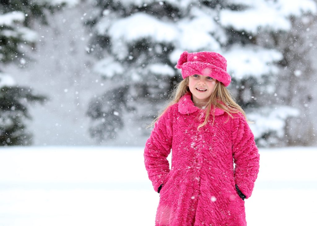 snow photography of little girl
