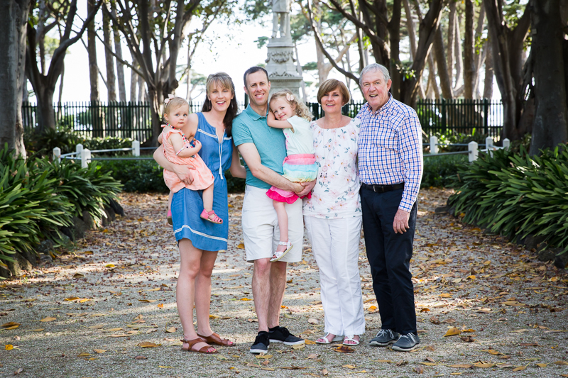 portrait of family at the park