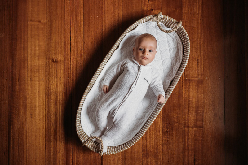 baby picture of 3 month old in bassinet