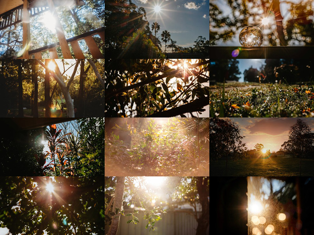collage of sun flares