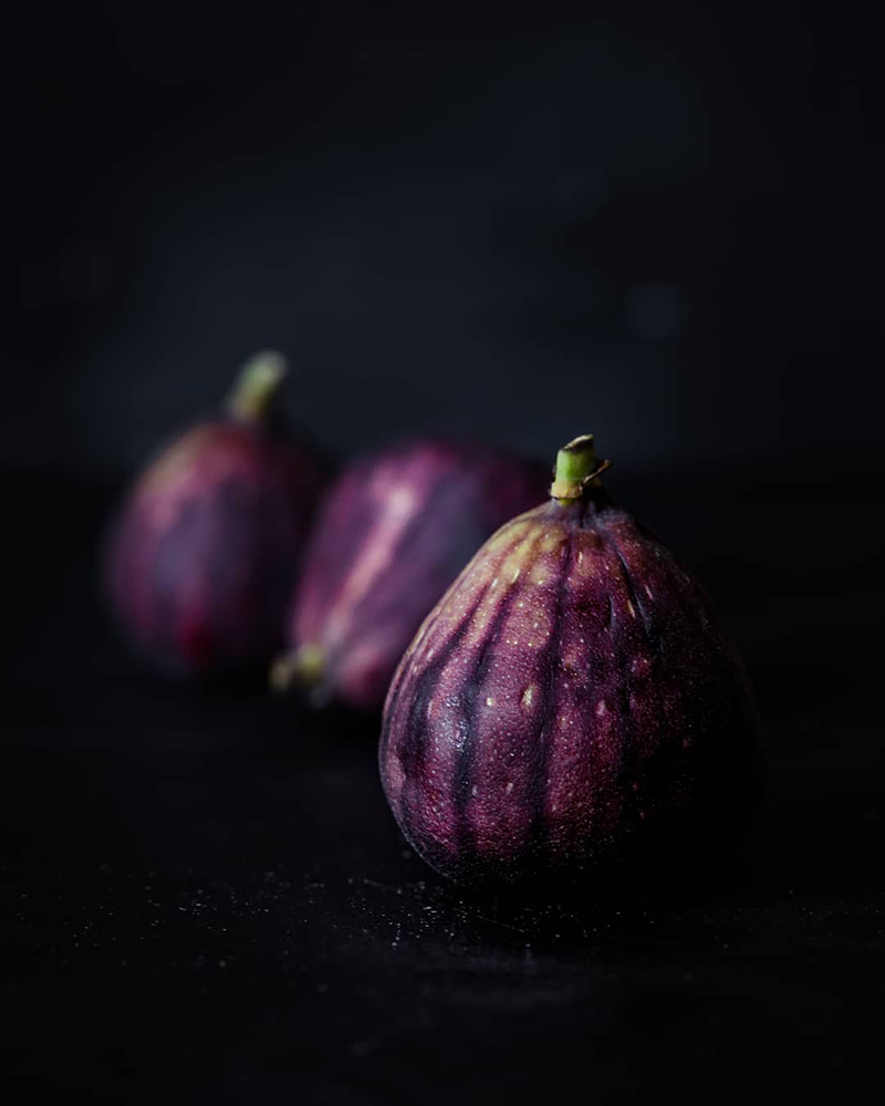 eggplant with shallow depth of field and dark background
