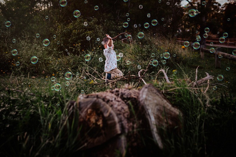 taking pictures of bubbles