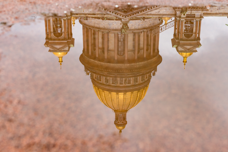 architecture photography of cupola reflected on water