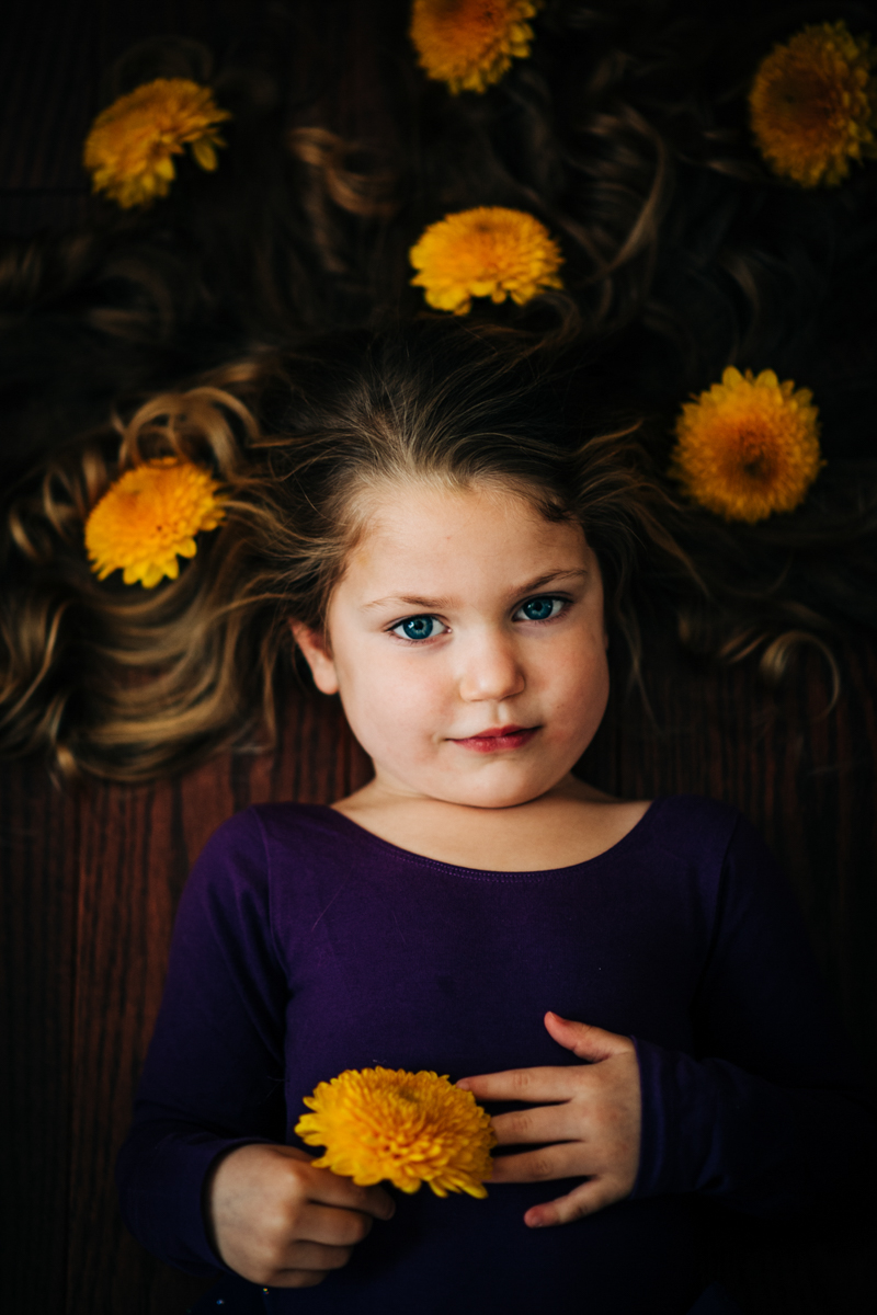 yellow flower portrait photography