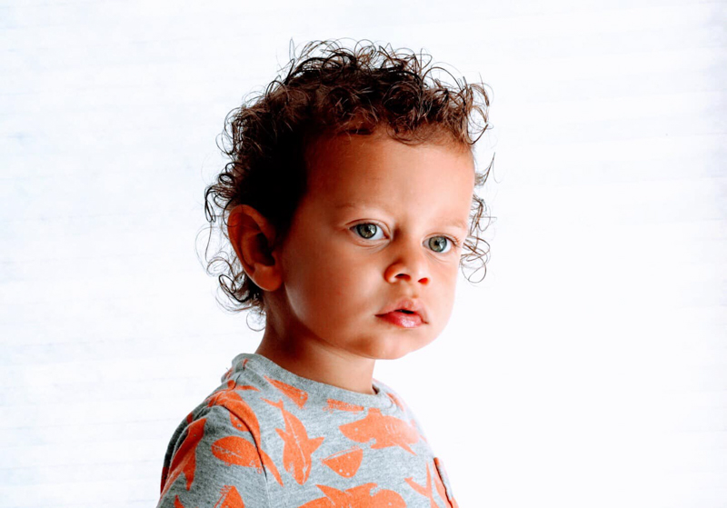 backlit portrait of young toddler