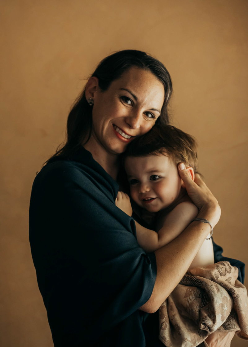 fine art portrait of mother and child