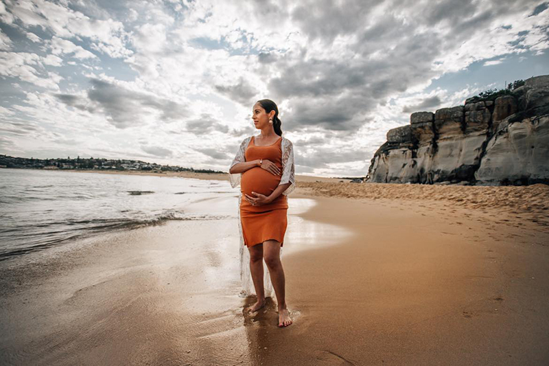 maternity portrait on beach