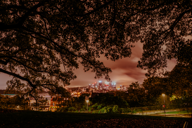 night view from observatory hill