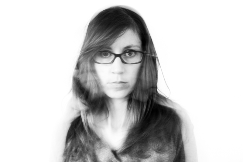 monochrome self portrait of woman