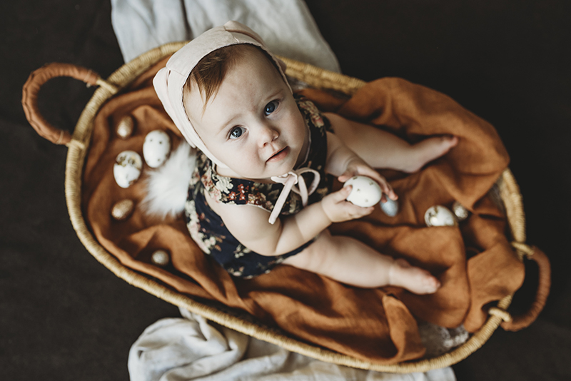 easter pictures of baby in a basket