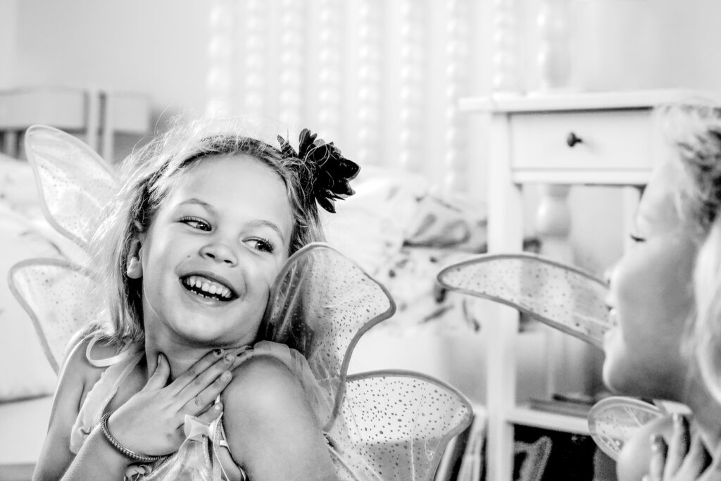 laughing fun smile child in photo black and white