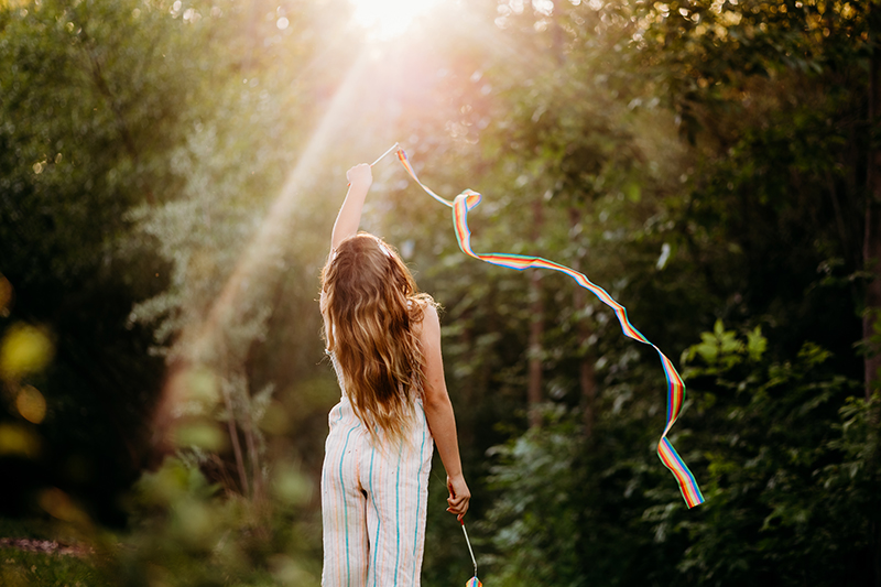 golden hour kid portrait motion action