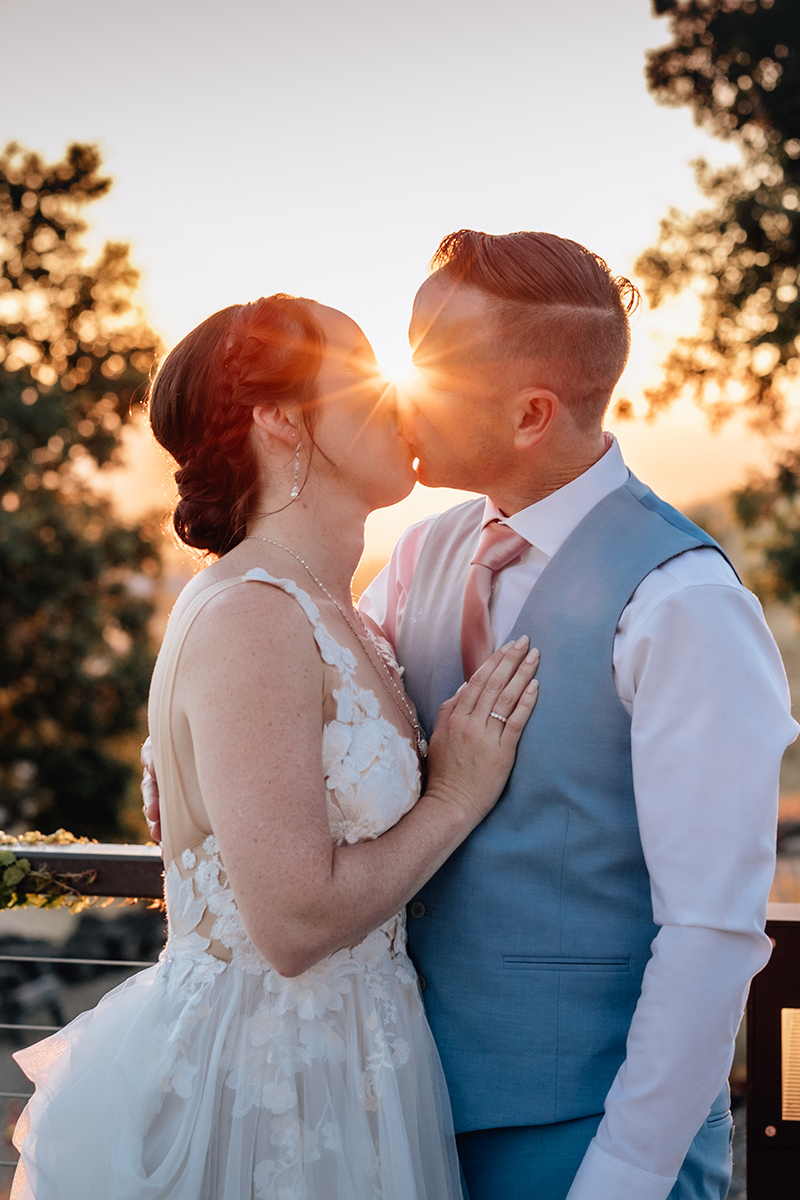 wedding couple man woman golden hour portrait